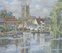 C H Bagnoli (20th century school) Oil on canvas Henley River, signed lower left,