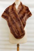 Vintage mink stole labelled 'Nurse, Oxford',