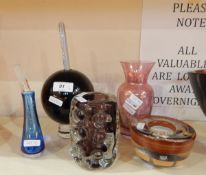 Black globular vase by Giles Jones,