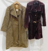 Pair of patterned Duke Sportswear tailored slacks in brown, green and yellow,