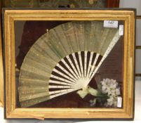 An Ernest Kees fan, gold sequin detail,