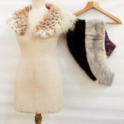 Fox collar, a grey mink collar,