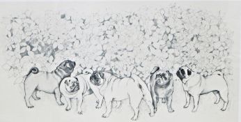 Eleanor Scarfe (20th century school) Limited edition print Pugs, No.