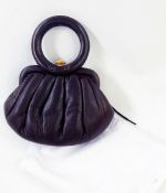 Vintage soft brown ruched leather bag by Greta of Italy,