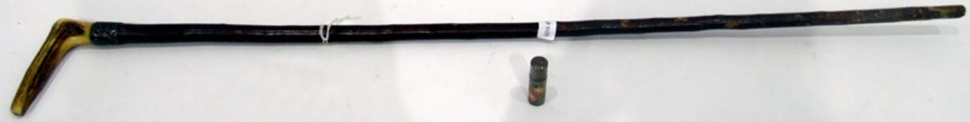 Silver-mounted walking stick engraved 'J.