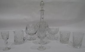 Thomas Webb suite of glassware to include tumblers, wines, champagnes, a decanter, brandy glasses,