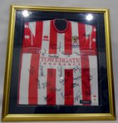 Signed Cheltenham Town FC shirt in frame