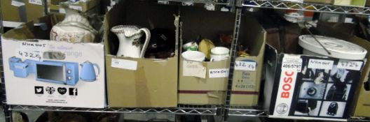 Large ewer and basin, various other ewers and stoneware jars,