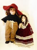 Modern child doll marked EN-1994 limited edition 635/2000 and various other modern dolls (1 box)