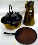 Quantity of metalware to include pewter tankards,