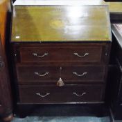 Edwardian mahogany and satinwood inlaid bureau,