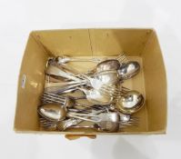 Quantity of plated flatware and two trays