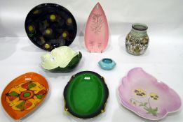 Carltonware leaf dish, a Denby vase,