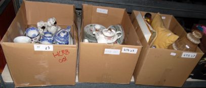 Pair of Staffordshire-style dogs, a Copeland Spode 'Spode's Italian' part tea service,