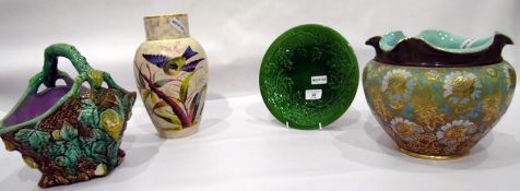 Royal Doulton jardiniere, floral decorated, 24cm diameter x 20cm high,