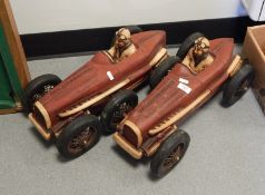 Pair of modern model racing cars,