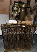 Brass-coloured metal folding spark guard,