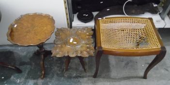 Indian square carved table on four carved and shaped supports,