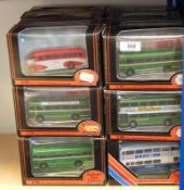 Collection of Exclusive First Edition diecast model buses in window boxes