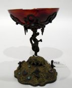 Late 19th century Historismus enamelled silver and agate bowl,