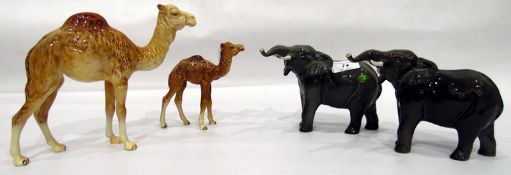 Pair of Beswick model elephants,