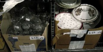 Assorted glassware including wines, sherries, etc.