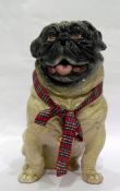 Large Italian ceramic model of a pug dog,