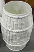 Large ceramic umbrella holder modelled as bamboo