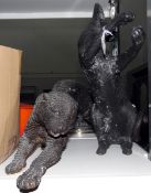 Resin model of a leaping cat and a model of a prowling leopard (2)