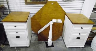 American contemporary designed desk/dressing table unit with angular top and under-shelf,