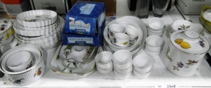 Quantity of Royal Worcester 'Evesham' including flan dishes, souffle dishes, serving dishes,