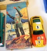 Dux-Astroman electric robot in box and a Schuco model Porsche (2)