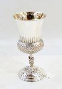 An early 20th century silver plate goblet of thistle form, James Dixon & Sons,
