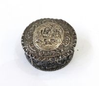 Chinese 19th century silver bangle turned into box and cover,