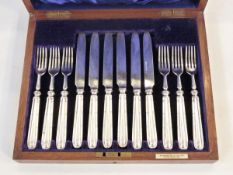 Set of four silver teaspoons,