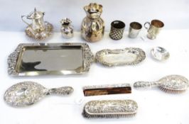 Modern Spanish silver plated vase modelled as a sack with a tied neck,