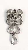 Early 20th century white metal and glass brooch,