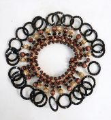 Various vintage 1960's and 70's necklaces to include silver, diamante and black bead,