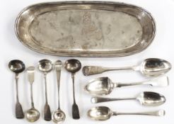 Victorian provincial silver fiddle pattern mustard spoon by Robert Williams, Exeter 1837,