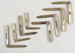 Victorian silver and mother-of-pearl folding fruit knife by John Yeomans, Cowlishaw,