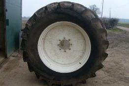 Stomil tyres x 2. (A8) 520/70/38 complete, 8 stud. Location: Cawston, Norfolk.