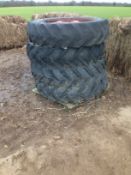 Four Sands sprayer tyres. 12.4 x 32. Average condition. Location: Great Yarmouth, Norfolk.