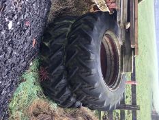 18.4 x 38 Stocks dual wheels. c/w 6 clamps, 30%. Location: Leicester, Leicestershire.