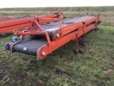 Downs Greyhound piggy back conveyor, 11.5m long x 900mm wide
