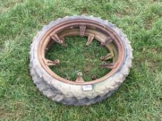 Pair 6.00R36 narrow wheels and tyres