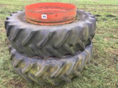 Pair 18.4R38 dual wheels and tyres