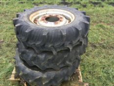 3x 12.4R24 front row crop wheels and tyres
