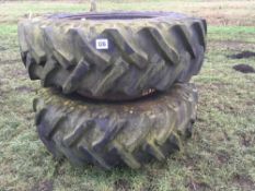 Pair 20.8R38 dual wheels and tyres