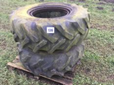 Pair 14.9R24 dual wheels and tyres