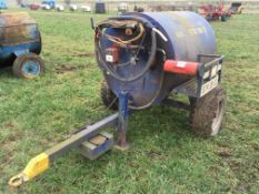 Single axle 1000ltr blue fuel bowser single skin